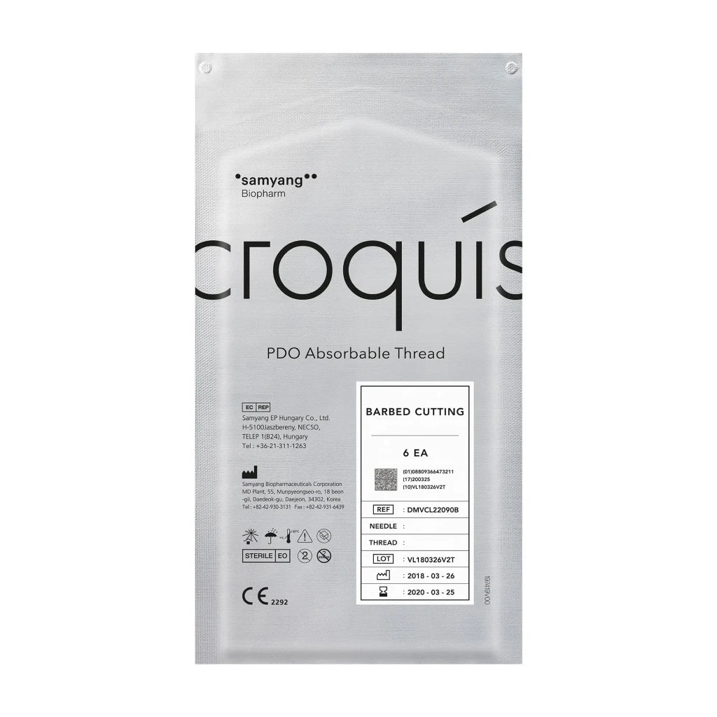 Fio de PDO Croquis Barbed Cutting Canulado 18Gx100x150 - 1un
