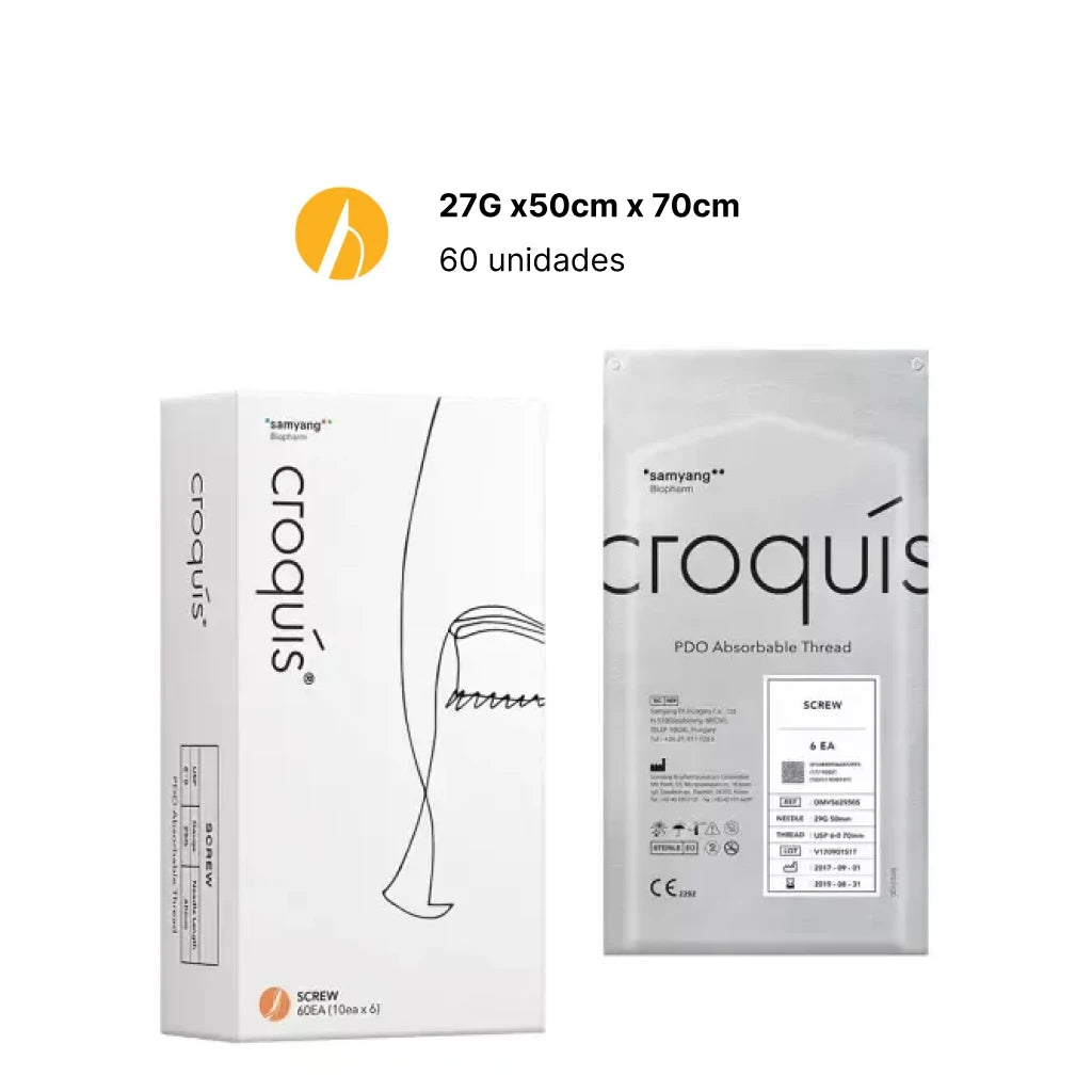 Fio de PDO Croquis Screw Agulhado 27Gx50x70 C/60