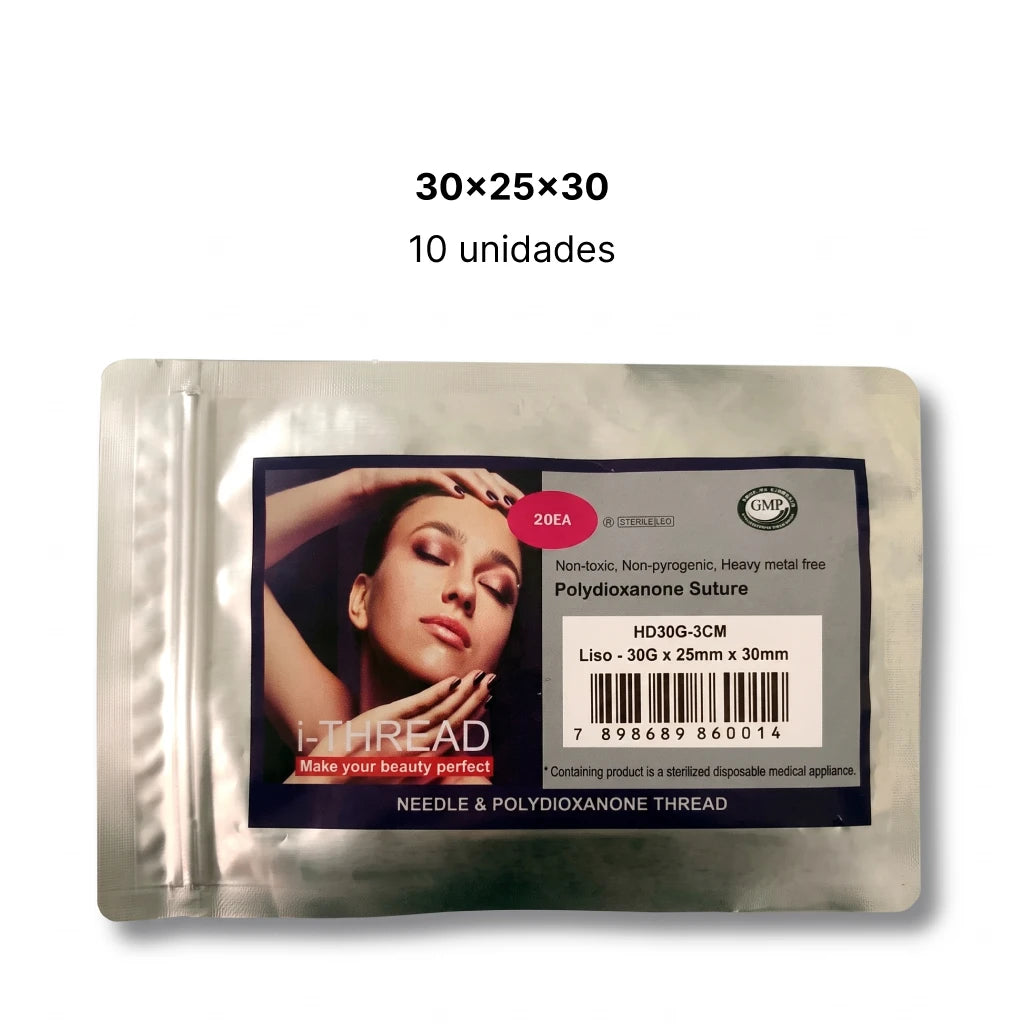 Fio de PDO I-Thread Liso Agulhado Mono 30G - 25x30mm Blister C/10